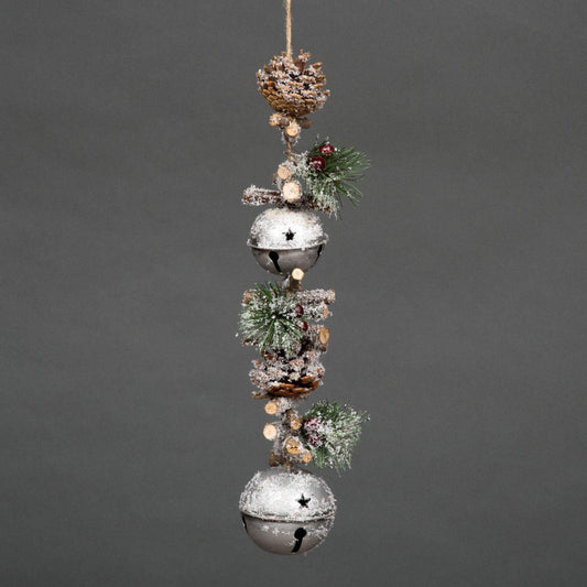 50cm Garland Hanging Decoration with Silver Double Bells