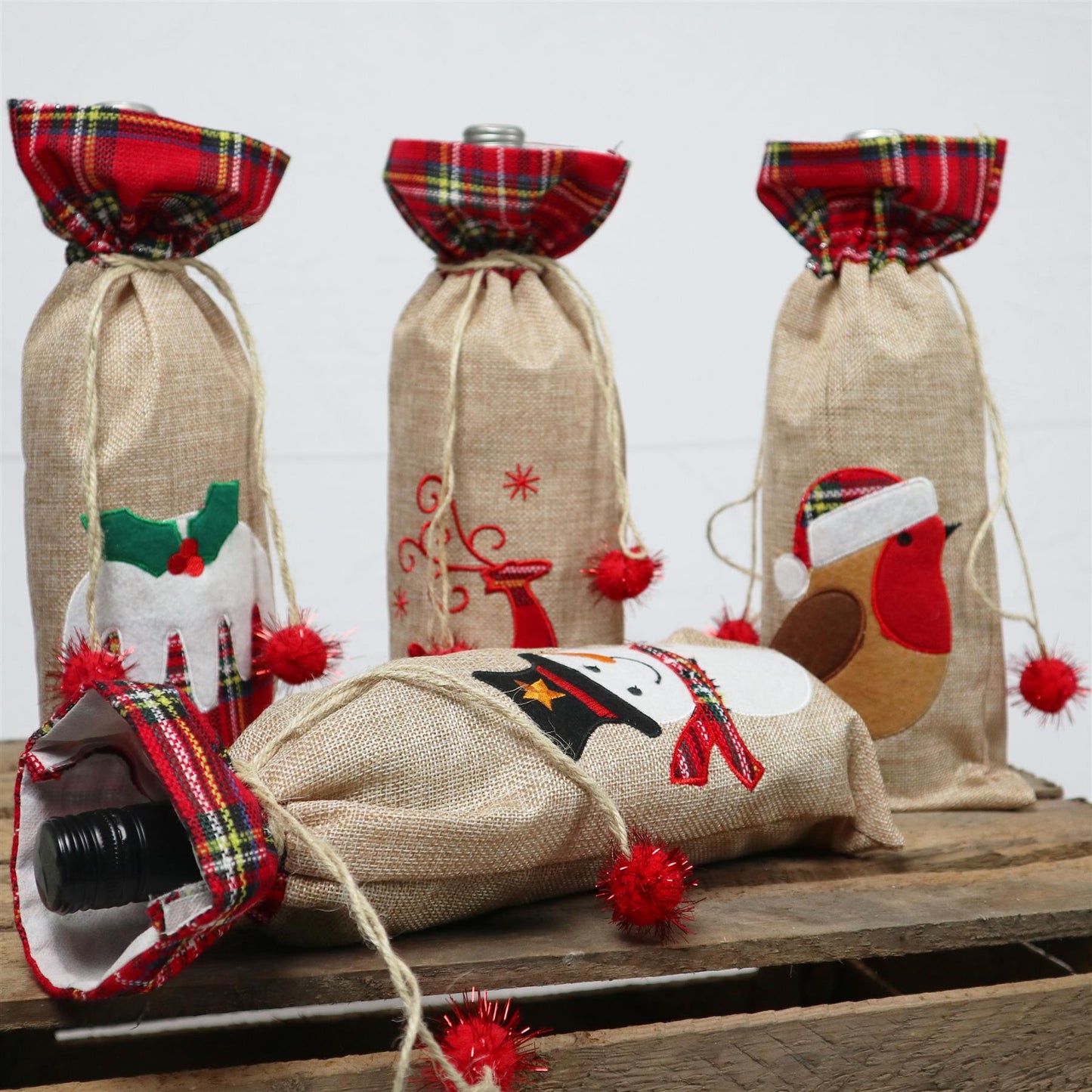 Christmas Wine Bottle Cover - 15x35cm