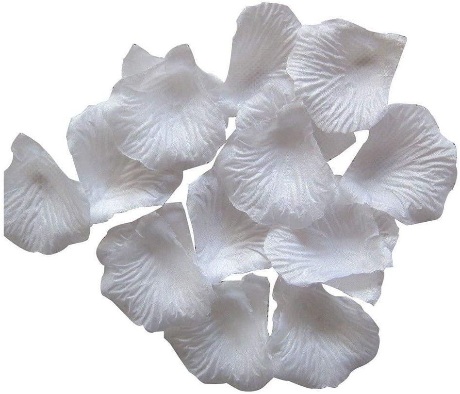 400 White Silk Rose Petals