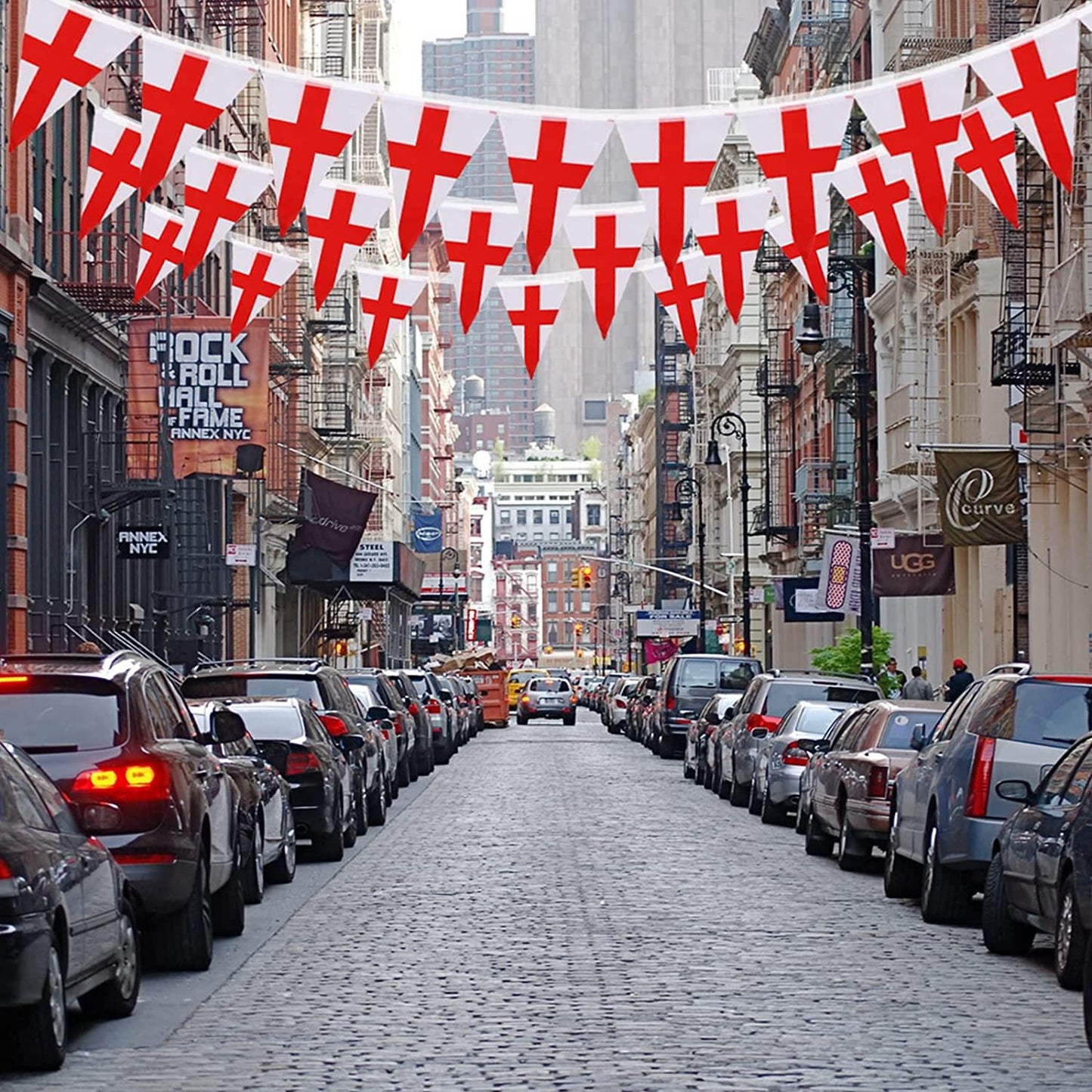 St George Triangle Bunting 20x30cm - 10M 25 Flags