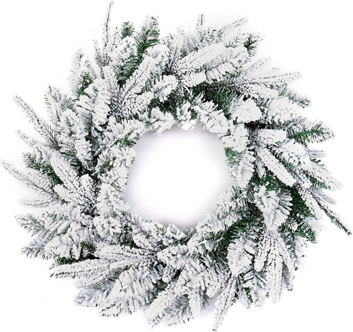 Plain Lapland Fir Snow Flocked Wreath 55cm