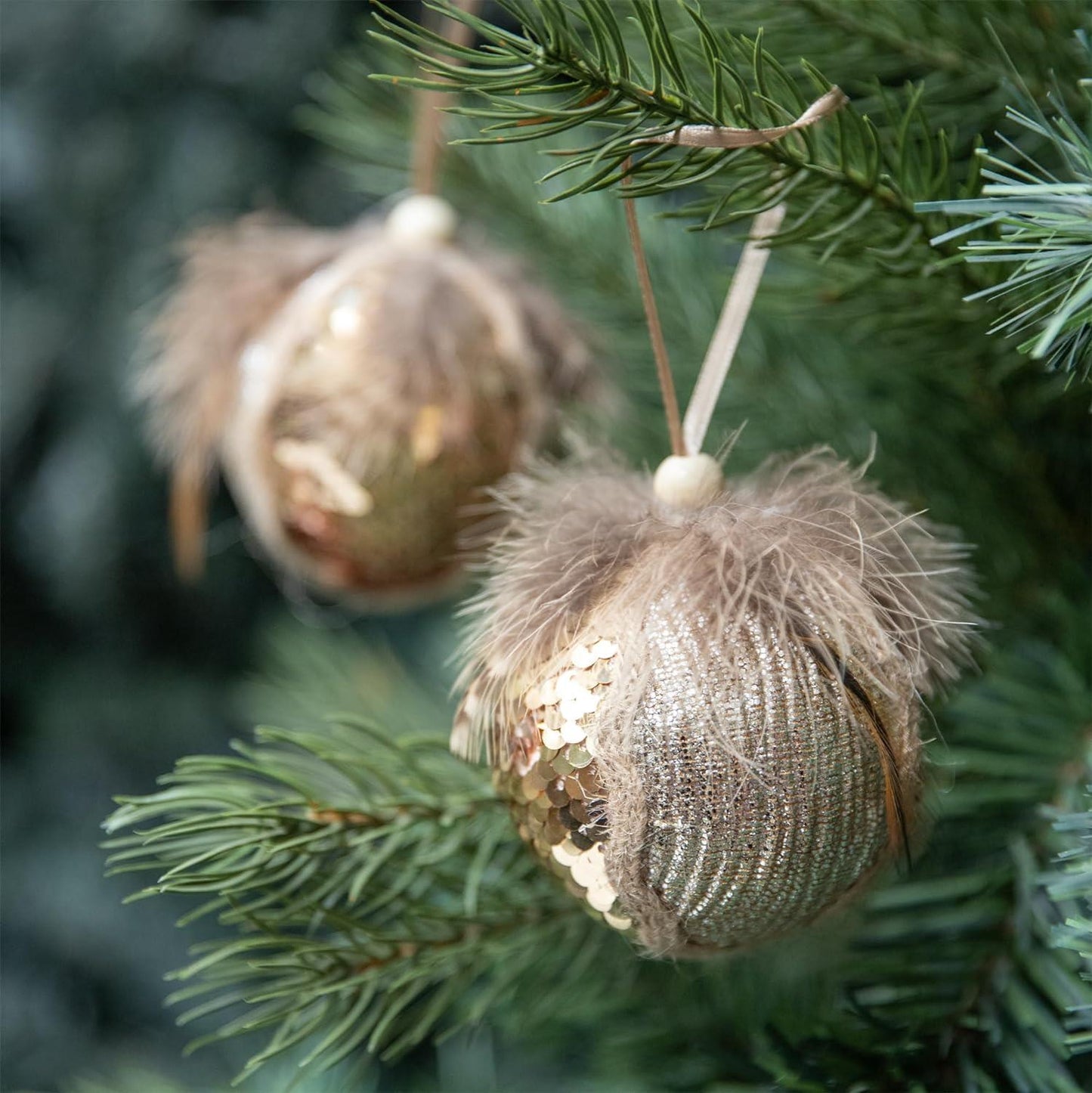 7cm Gold Glitter Bauble