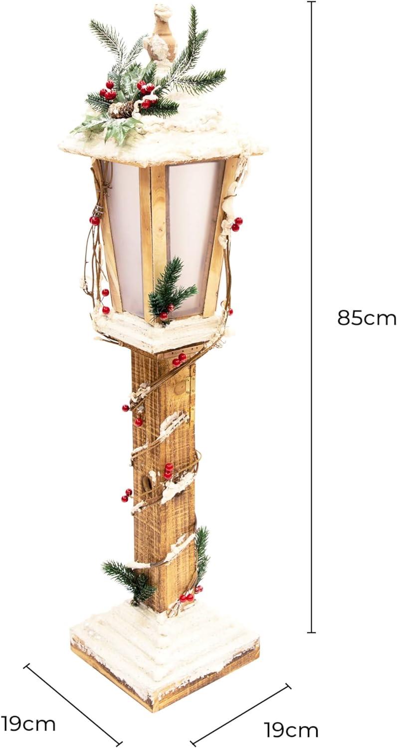 Christmas Wooden Lamp Post - 19x19x85cm