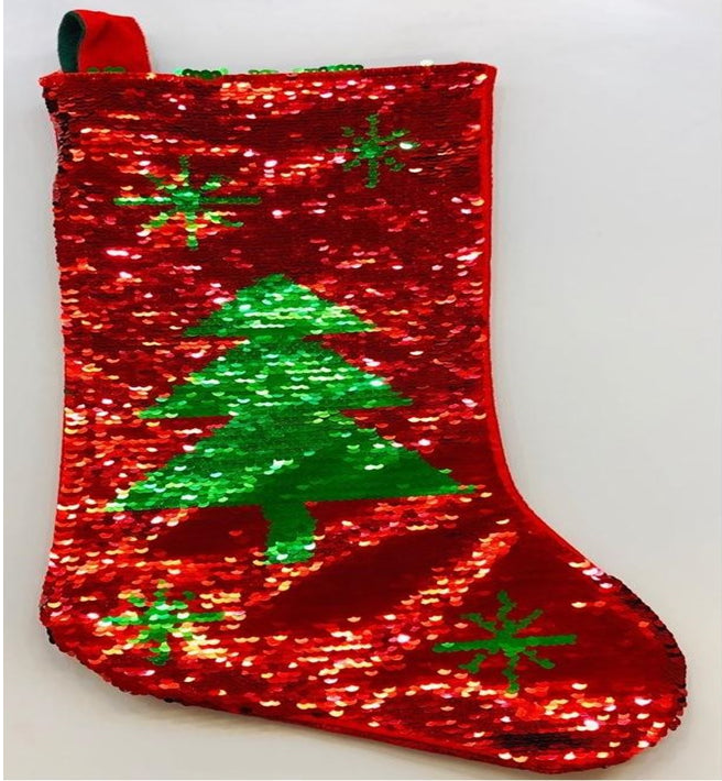 Sequin Santa Sack Stockings