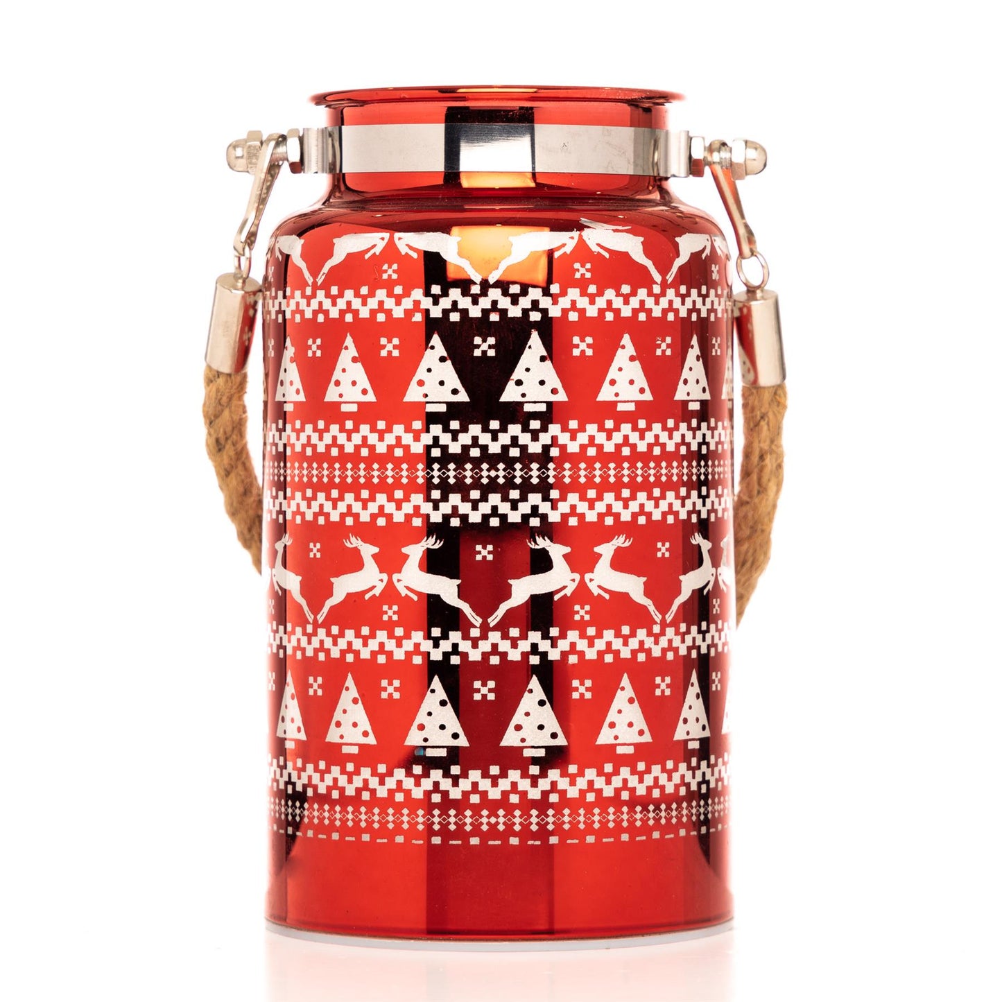 16cm Christmas Jar - Red Lantern