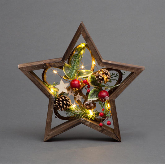 Wooden Star Frame - 32cm