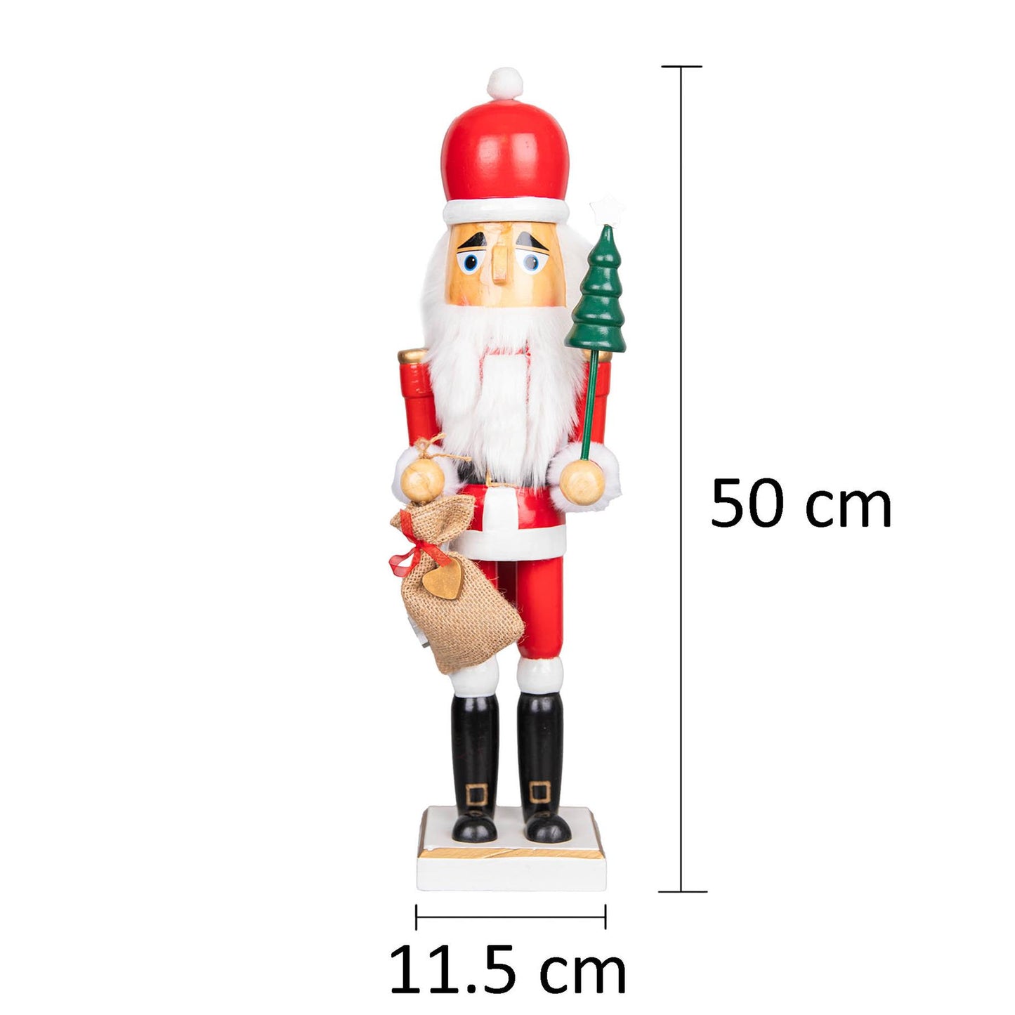 50cm Wooden Nutcracker Santa Figure