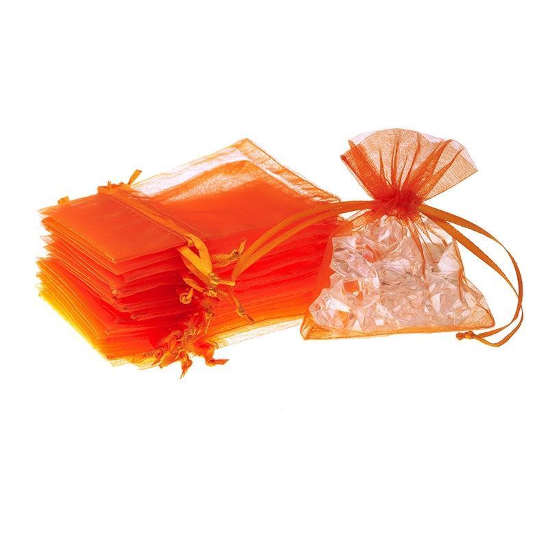 50pcs 7x9cm Orange Organza Gift Bags