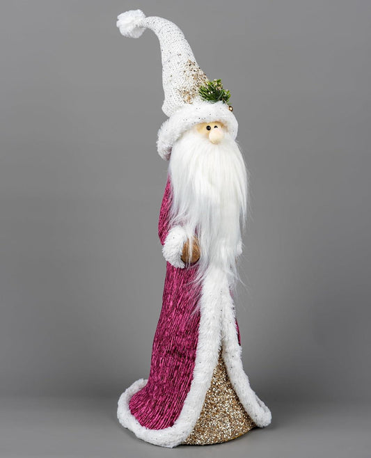 76cm Burgundy and Gold Santa Decoration