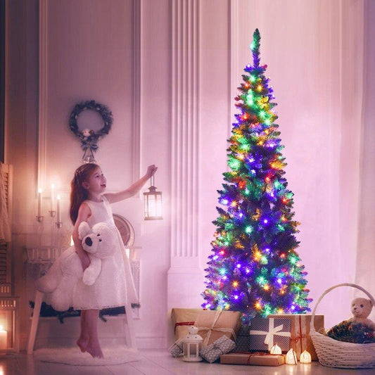 7ft Pre-Lit Multi LED Christmas Tree
