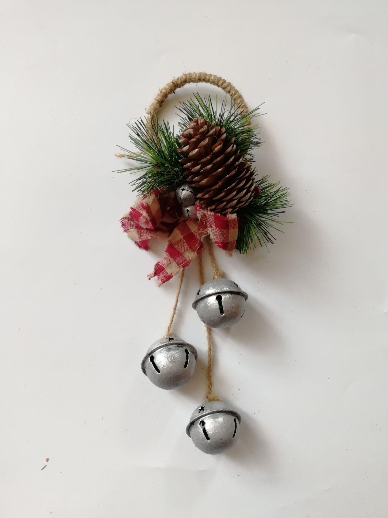 Hanging Decorations with Silver Bells, 27cm