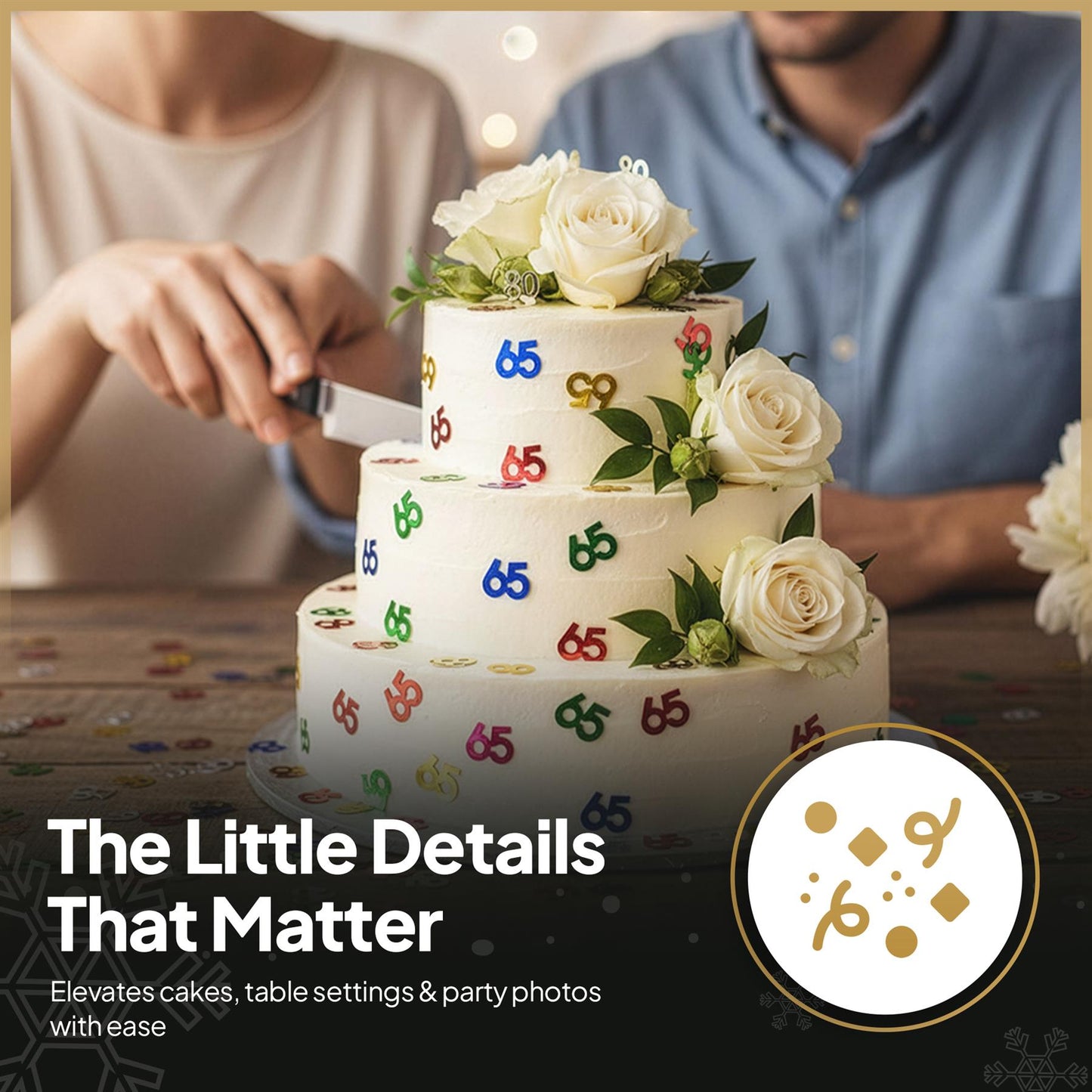 1 Pack of 65th Confetti Multicolour 14g