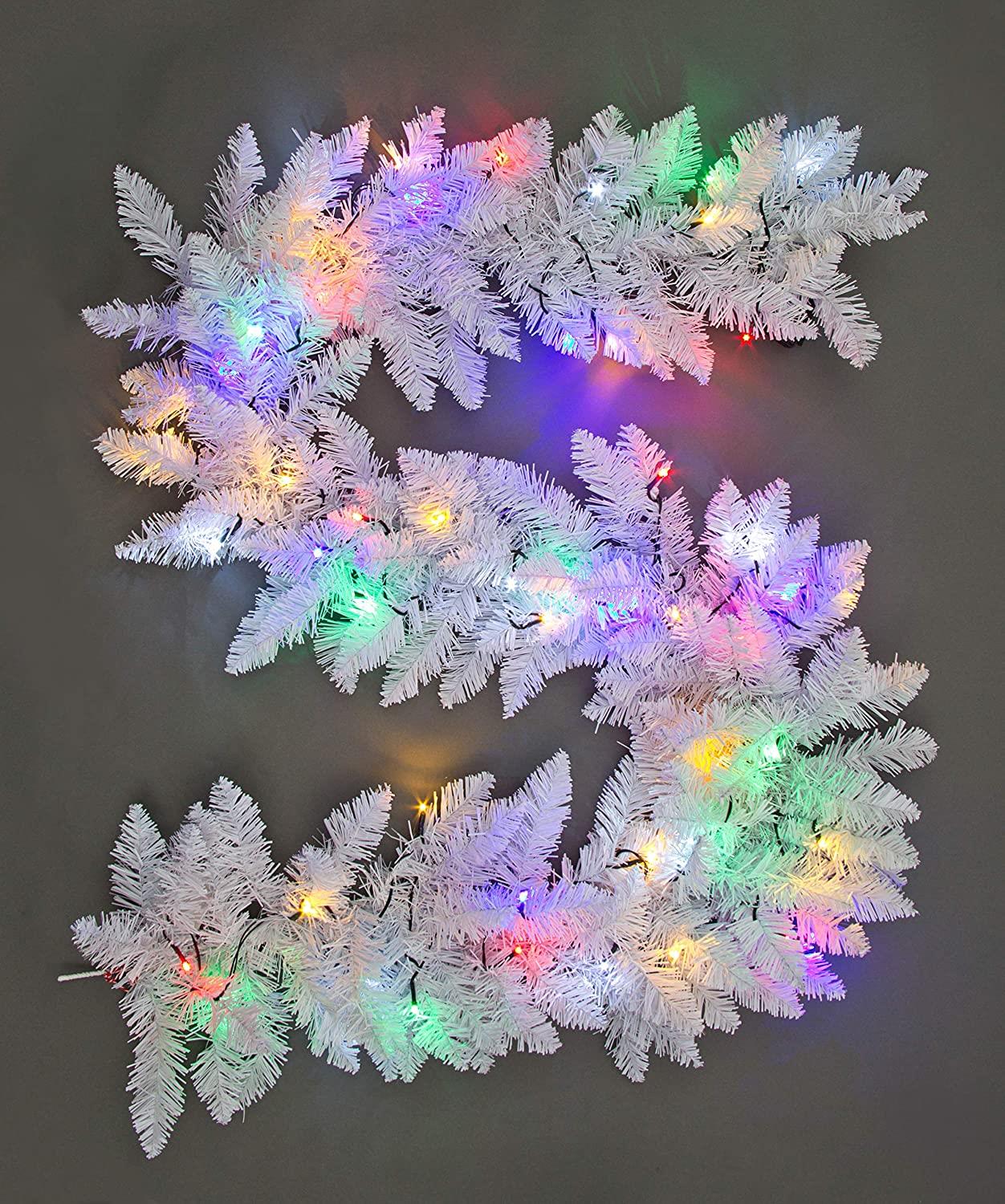 2m White Garland with Multicolor LEDs