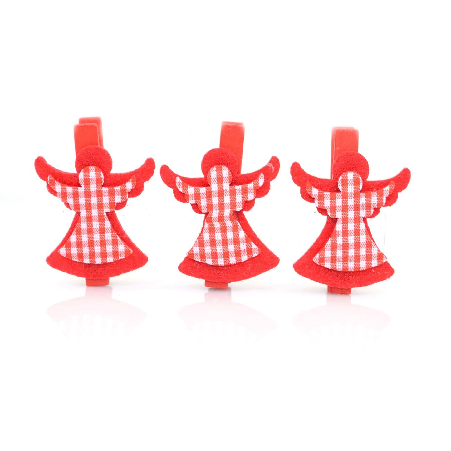 Set of 3 Christmas Wooden Mini Peg Art & Craft Clips