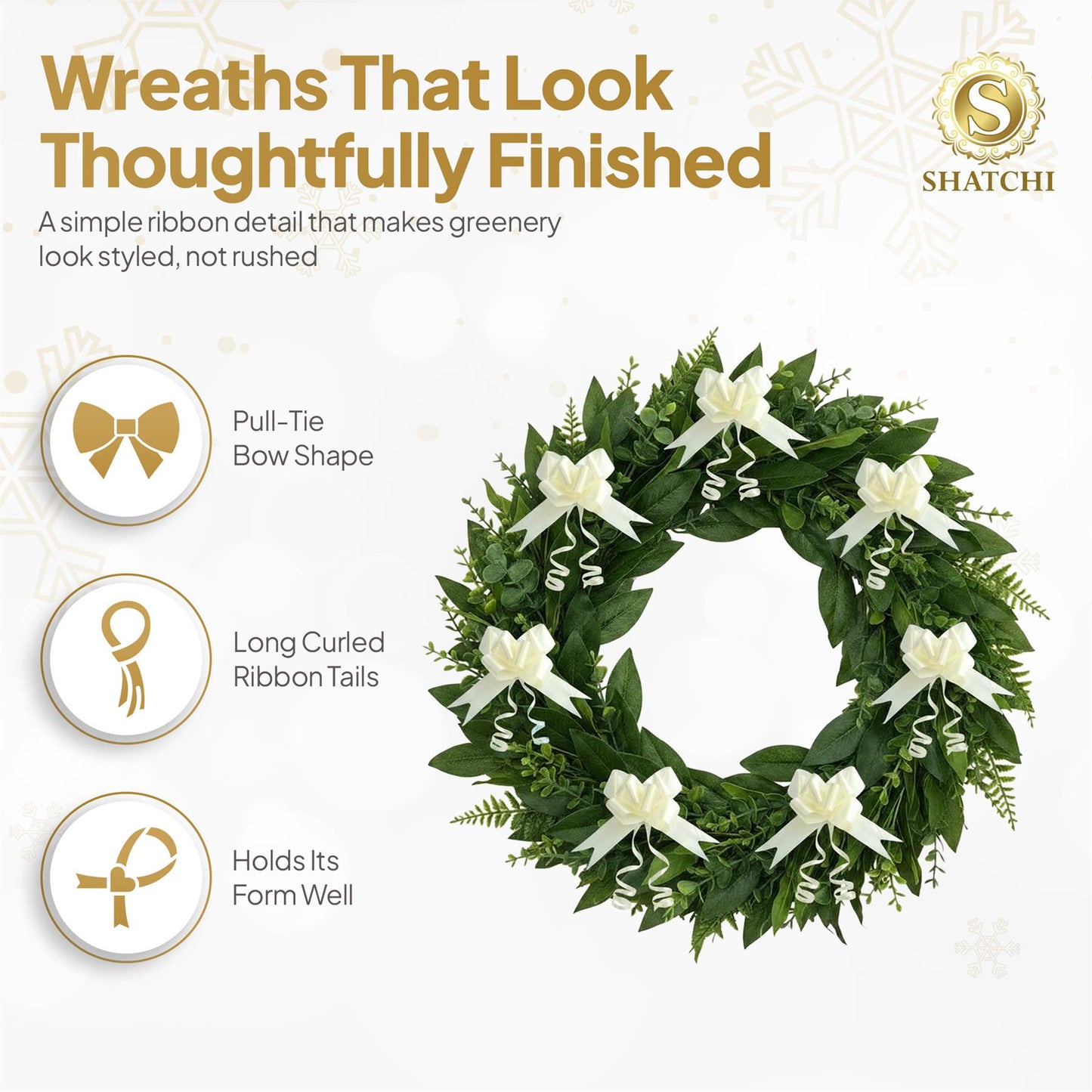Shatchi 30pcs Ivory 30mm/3cm Pull Bows Gift Wrap & Hampers