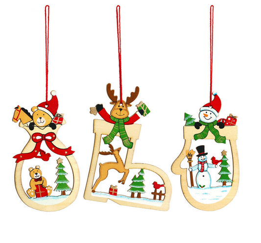 3 Wooden Craft Ornaments