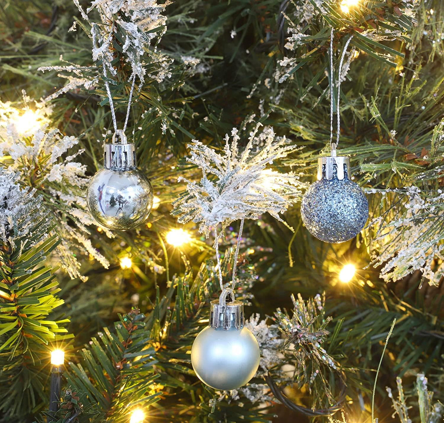 Set of 12 Light Blue 3cm Baubles (PVC)