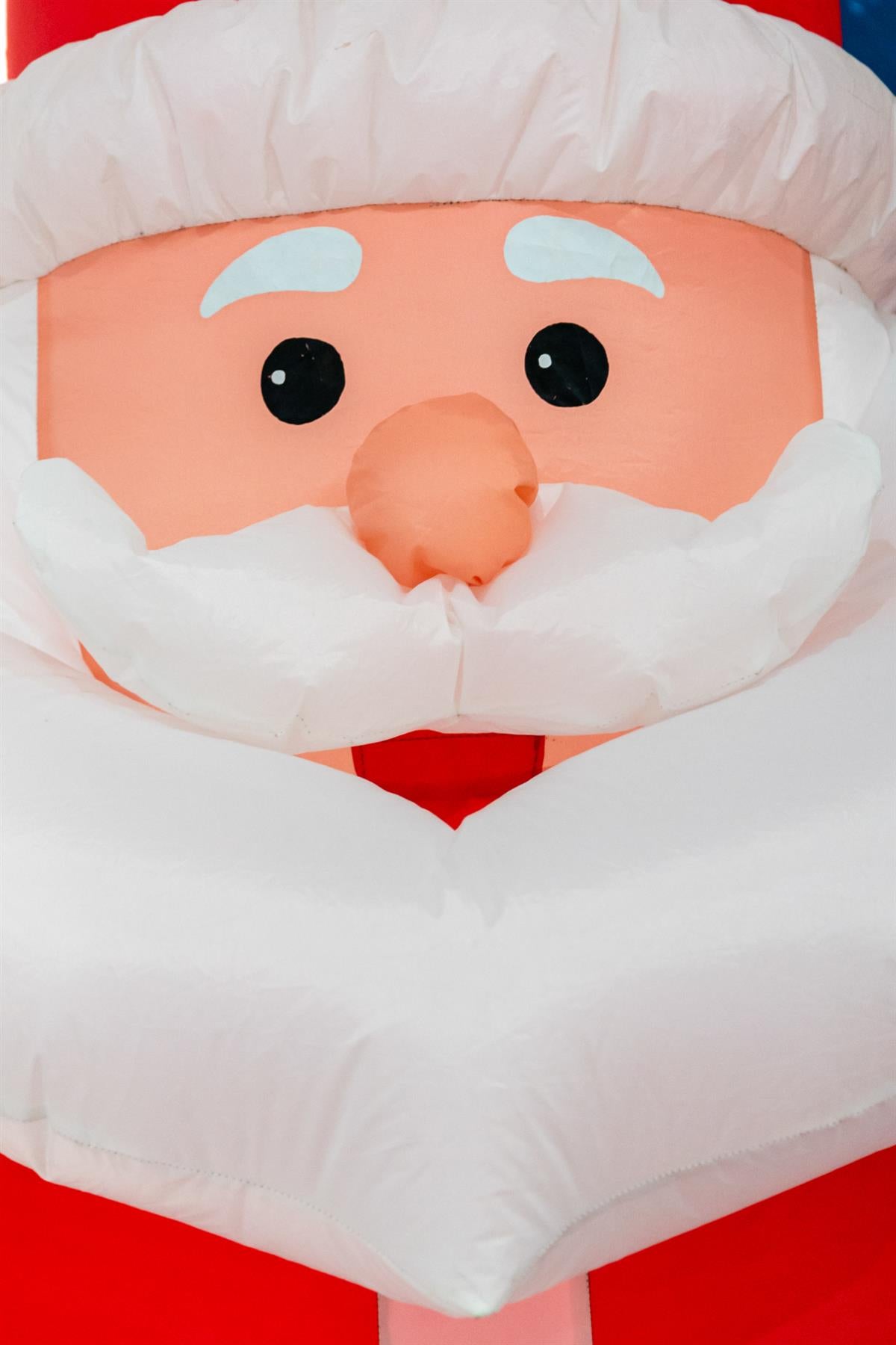 Pre-Lit Mains Powered Inflatable North Pole Santa with 4 White LED Lights, 1.8m