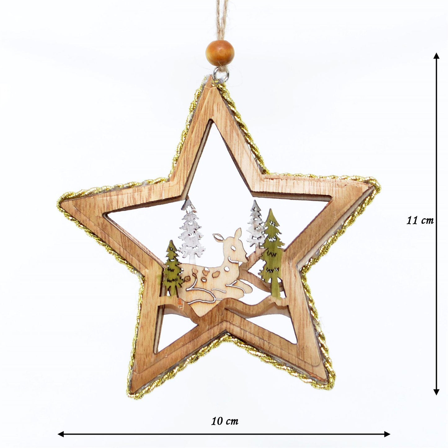 10x11cm Elegant Wooden Novelty Star