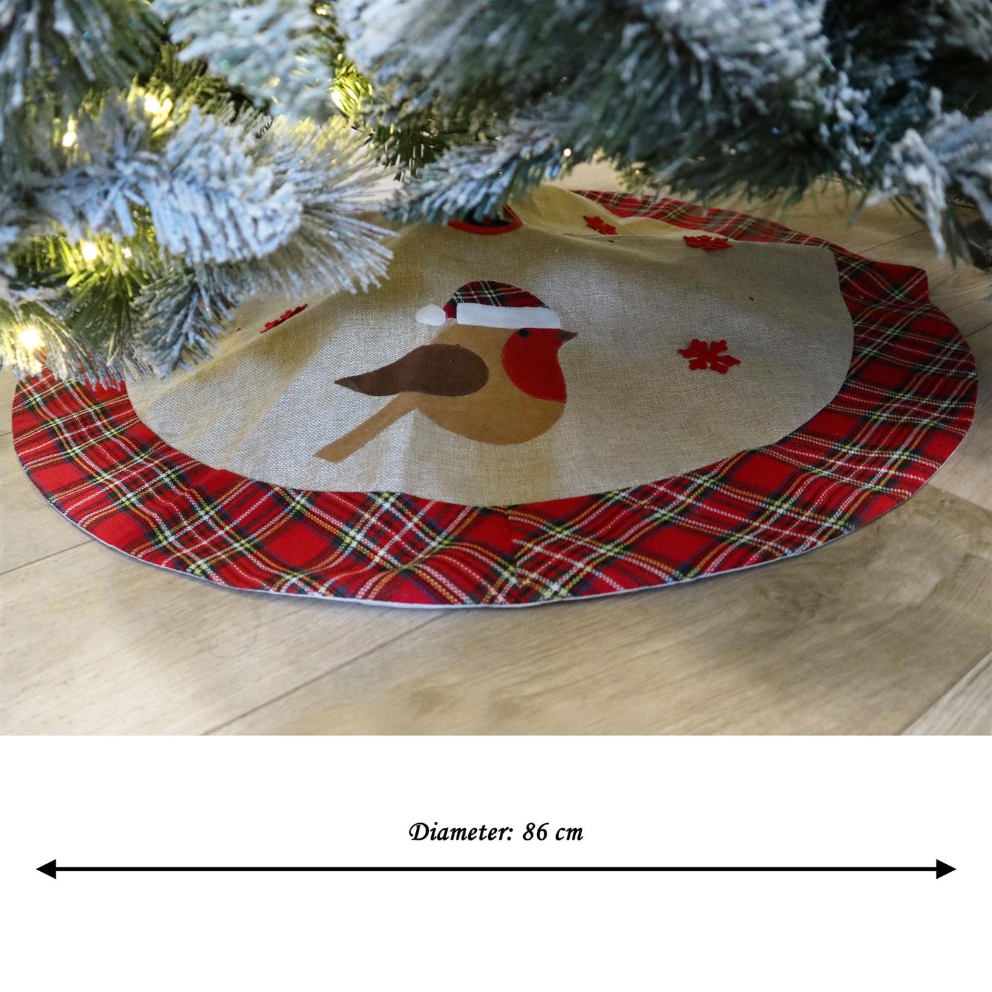 Christmas Tree Skirt - Robin 86cm