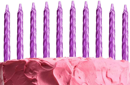 10 pcs Purple Cake Topper Candles