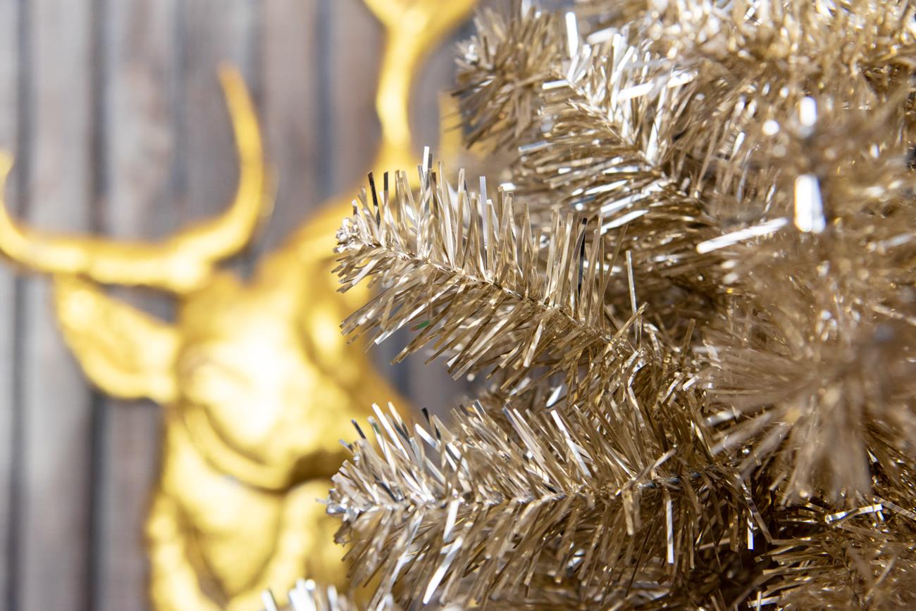 6ft Gold Tinsel Tree