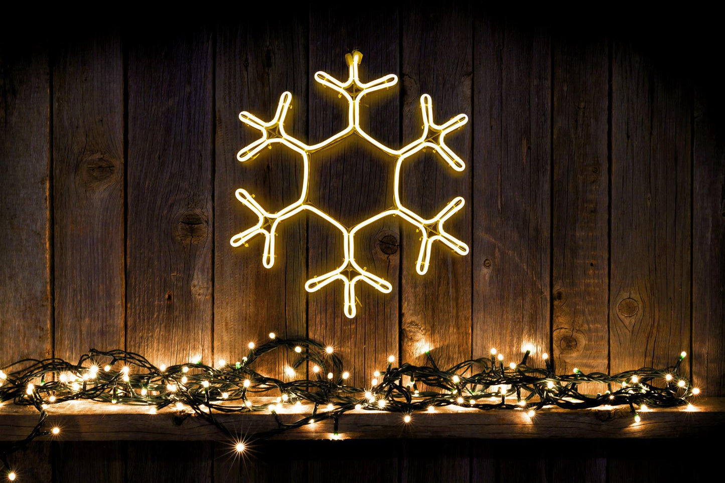 Snowflake Rope Light Silhouette - Warm White 38cm