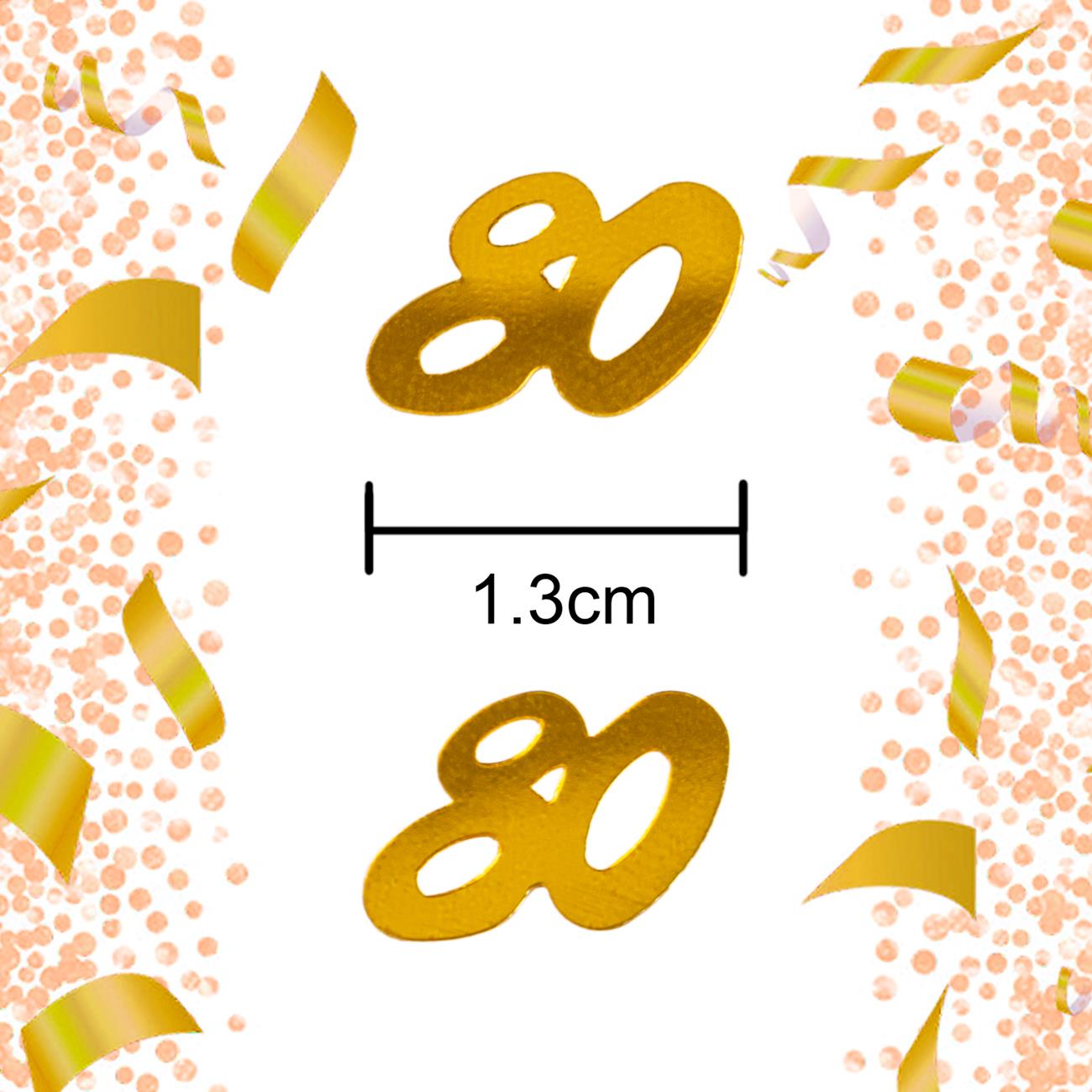 80th Birthday Confetti - Gold, 14g, 2 Pack