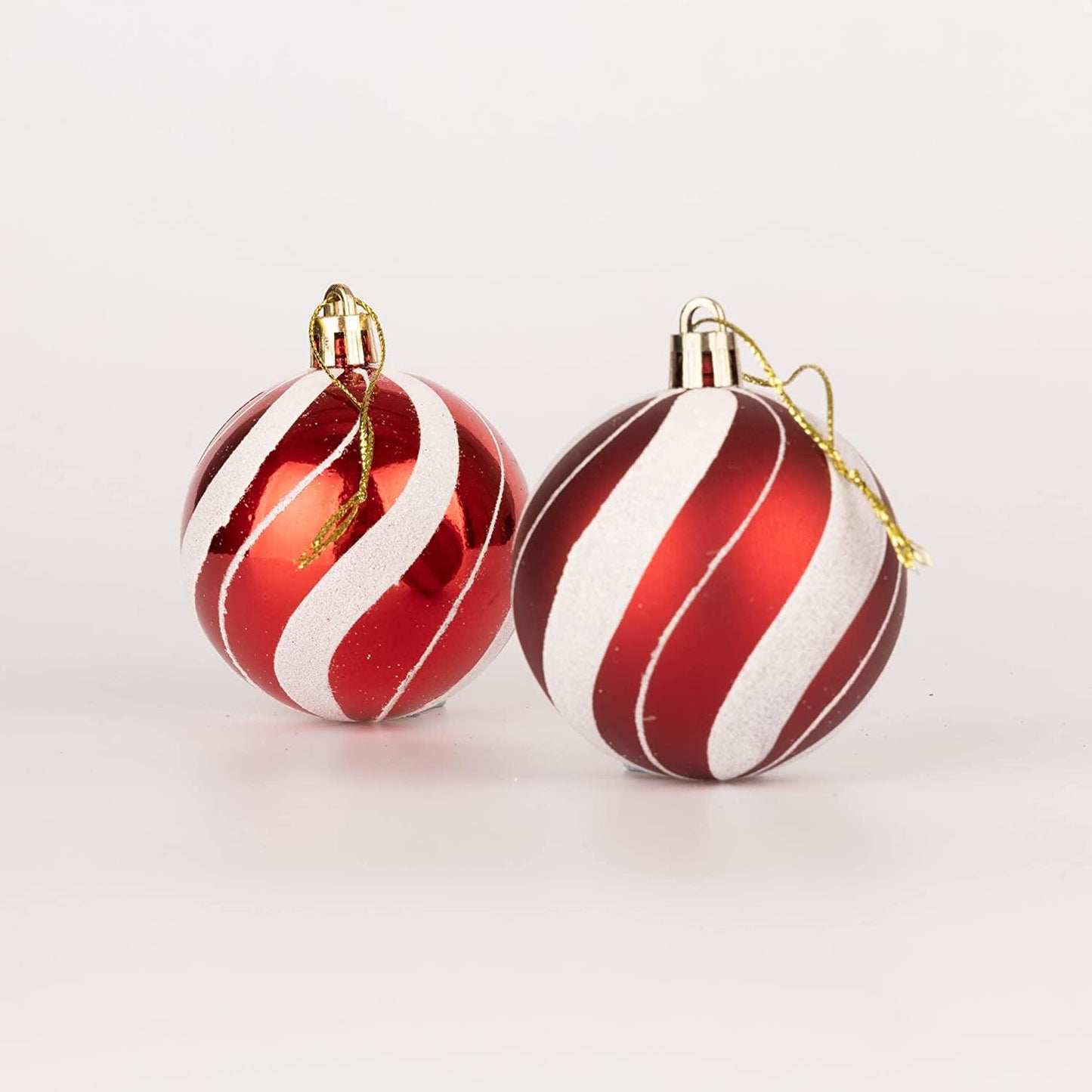 Candy Stripe Baubles - 6cm, 6 Pack