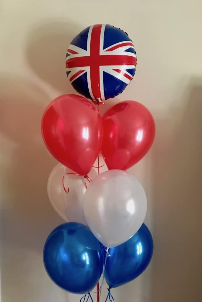 40 Union Jack Foil Balloons 18-inch Flag Printed Helium Fillable