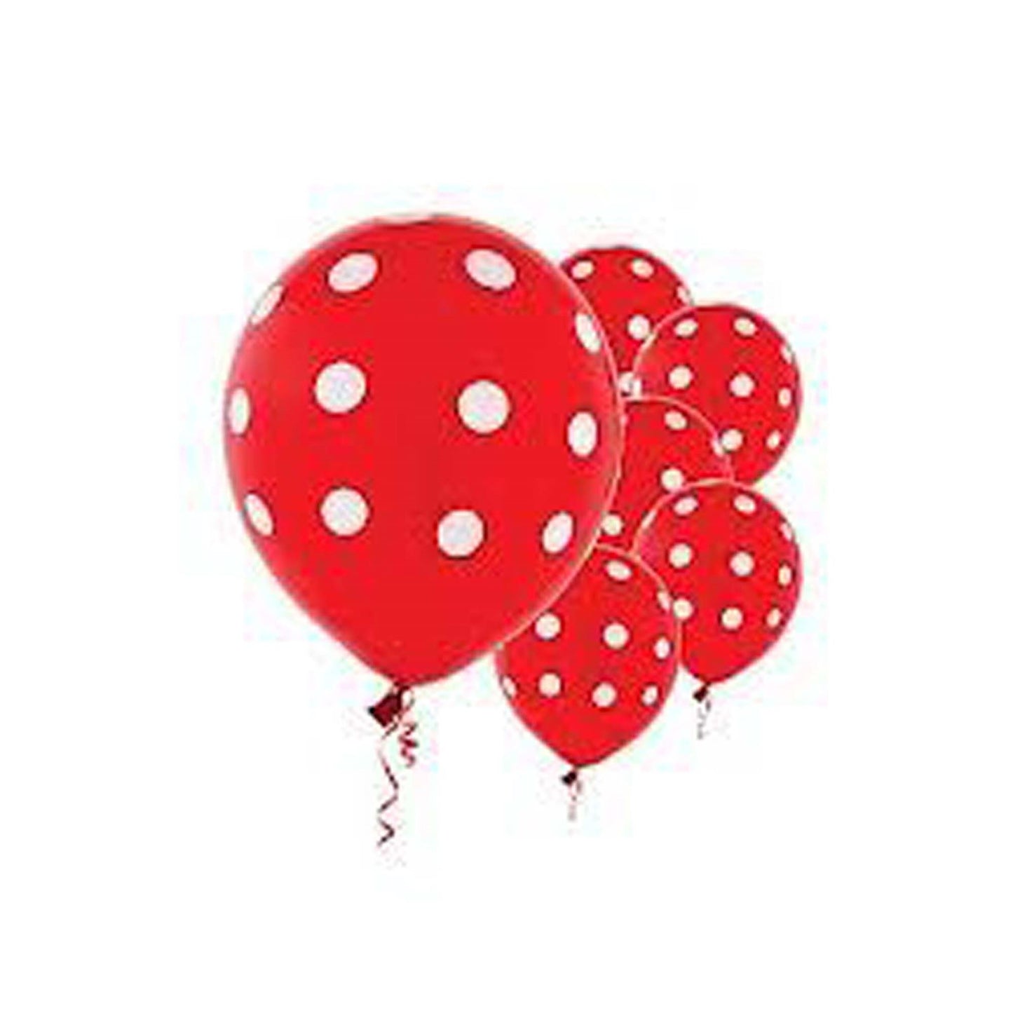 12 Red Polka Dot Balloons - 12"