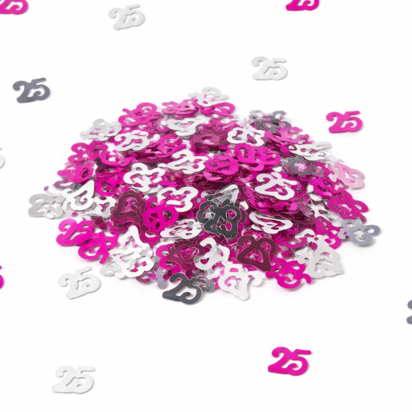 25th Birthday Confetti in Pink & Silver, 14g, 1 Pack