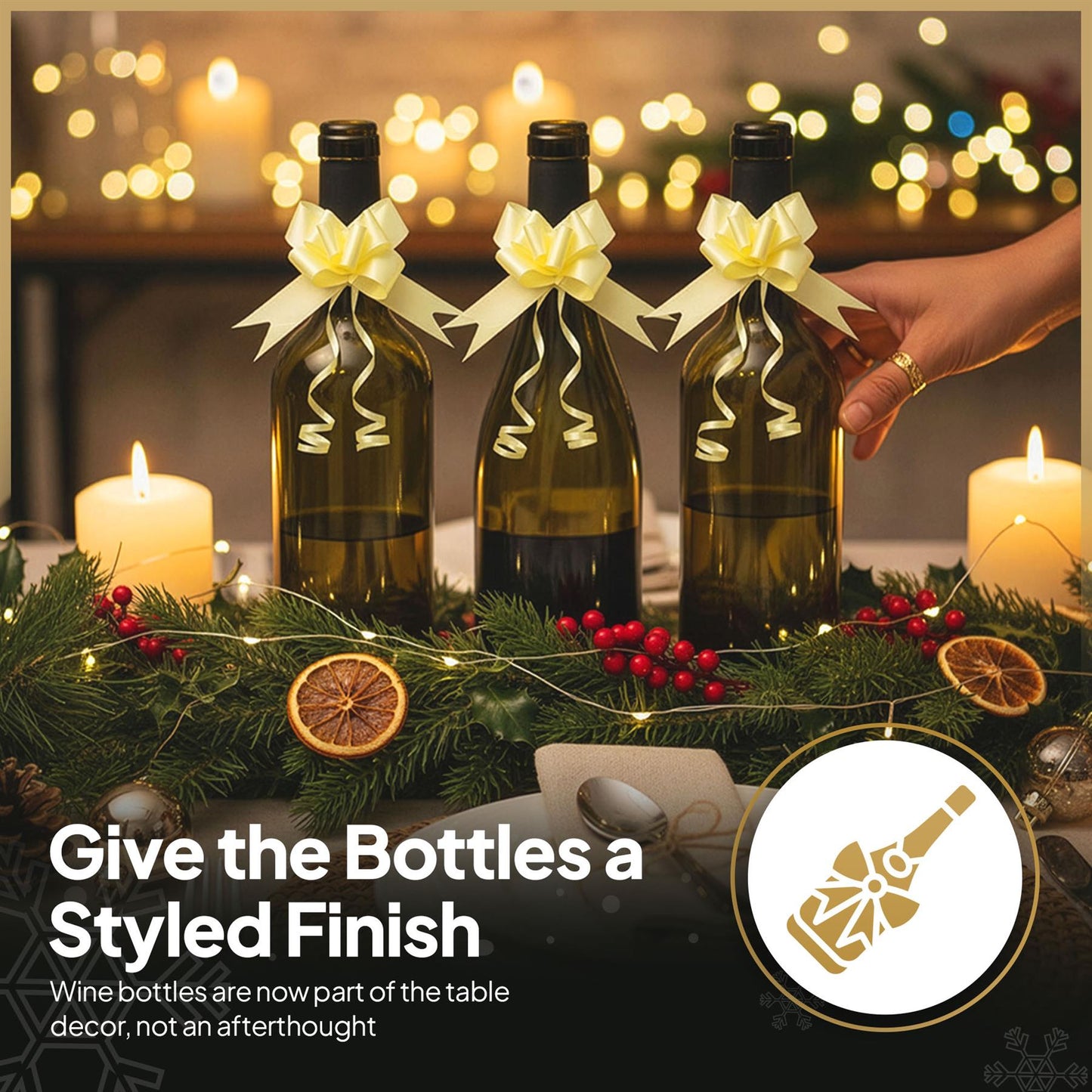 10 Pcs 50mm Light Yellow Pullbow