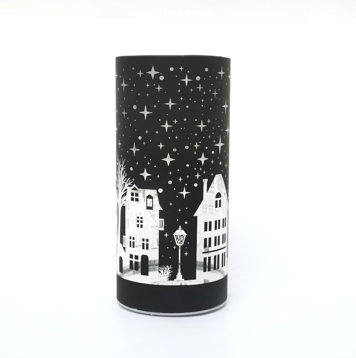 22cm Deep Blue Christmas Vase - LED Village Decor