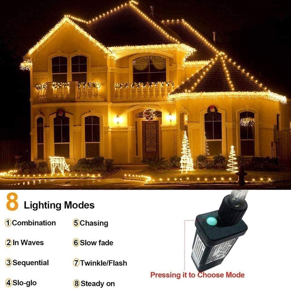 1200 White & Warm White LED Icicle Lights