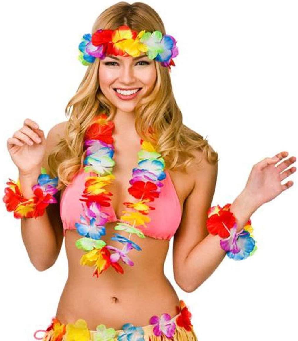 4 pcs Hawaiian Flower Lei Necklace