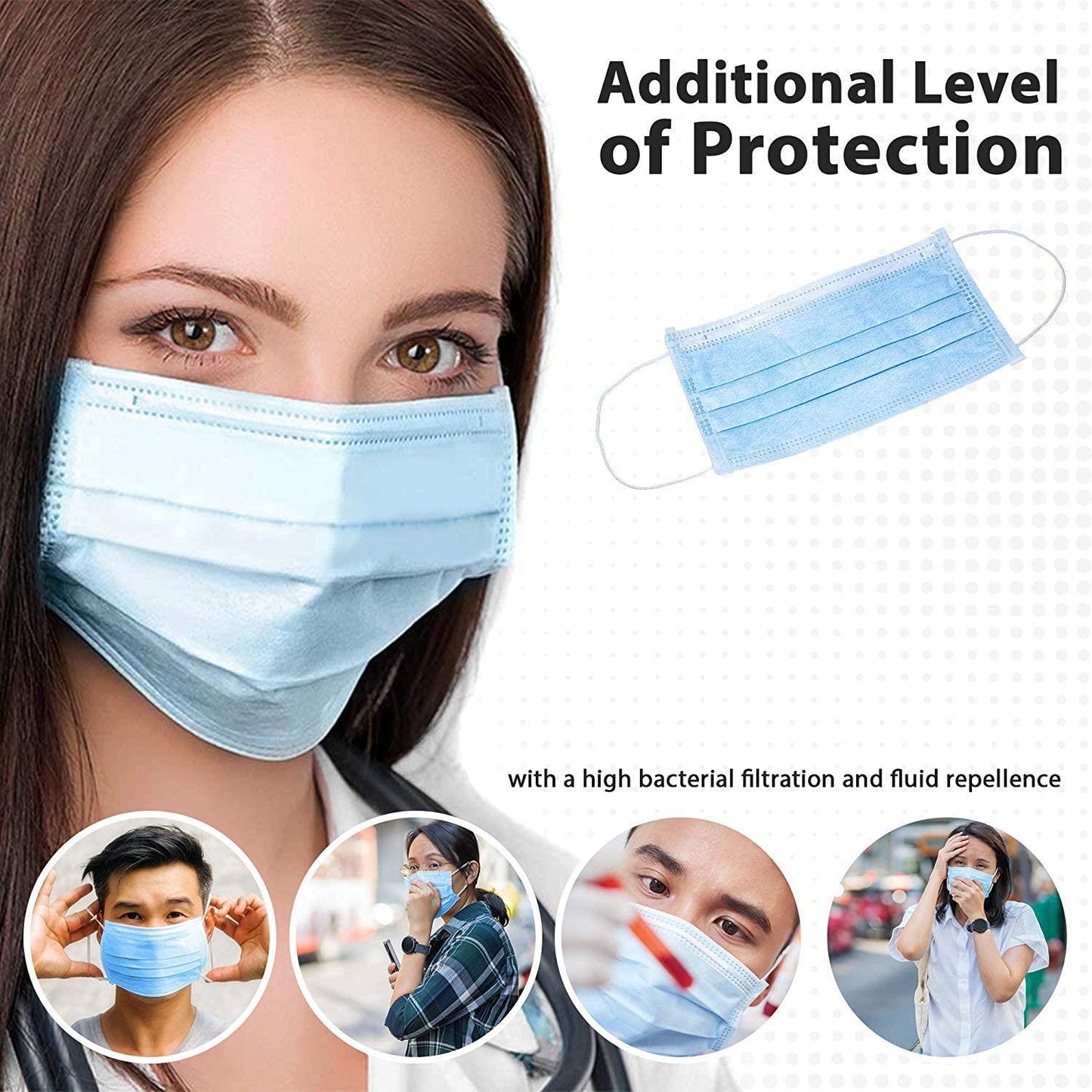 50 Disposable 3-Ply Face Masks