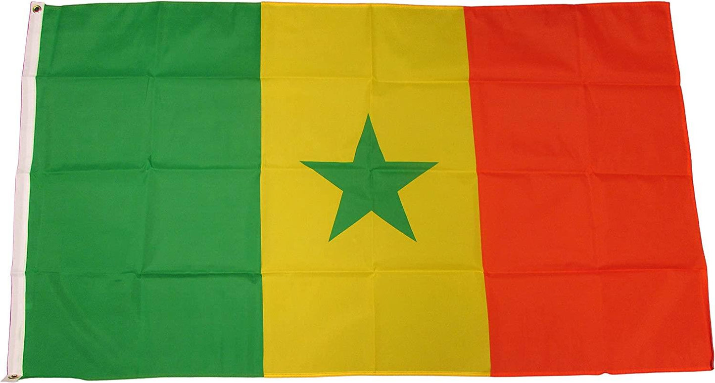 Senegal Flag 5x3ft With Eyelets