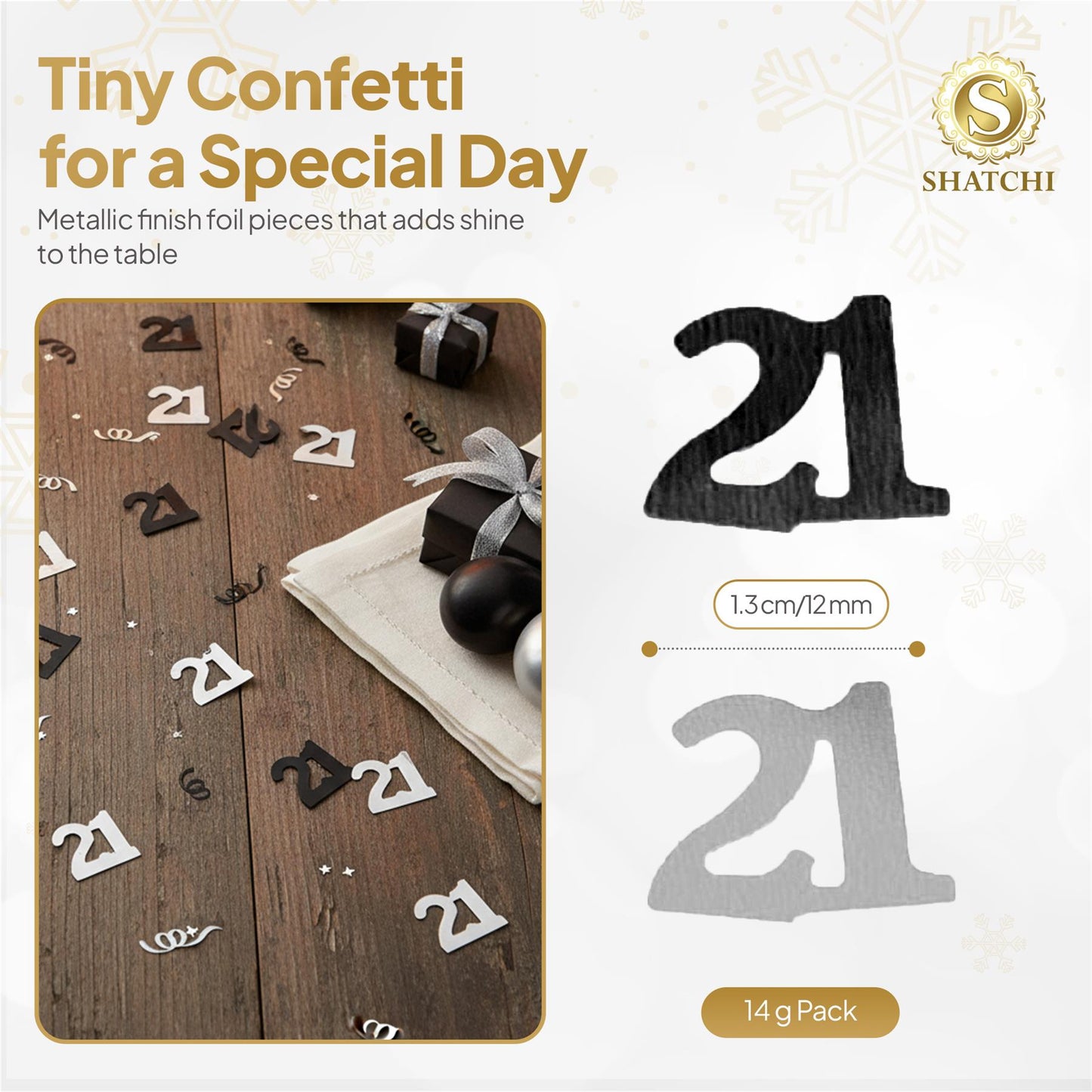 14g 21st Black Happy Birthday Confetti