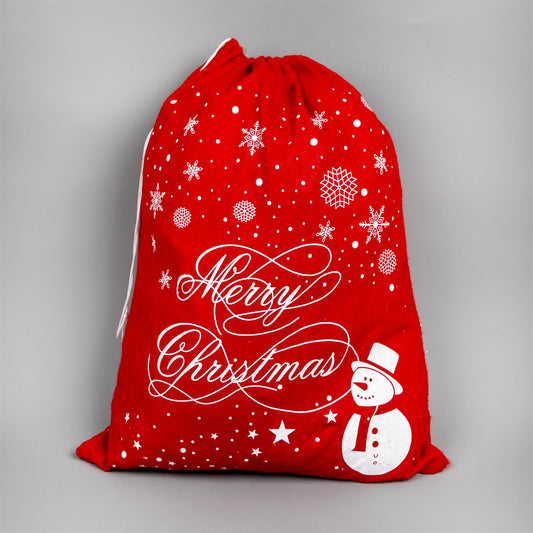 Christmas Santa Sack, Assorted Snowman Snowflake