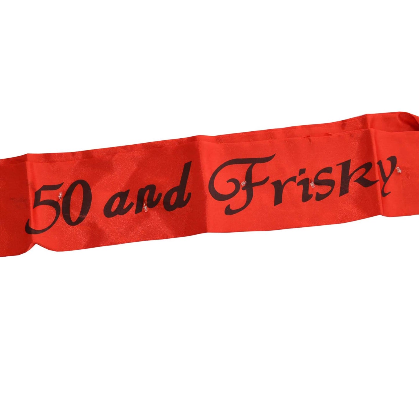 Red Flashing 50 and Frisky 50th Birthday Sash