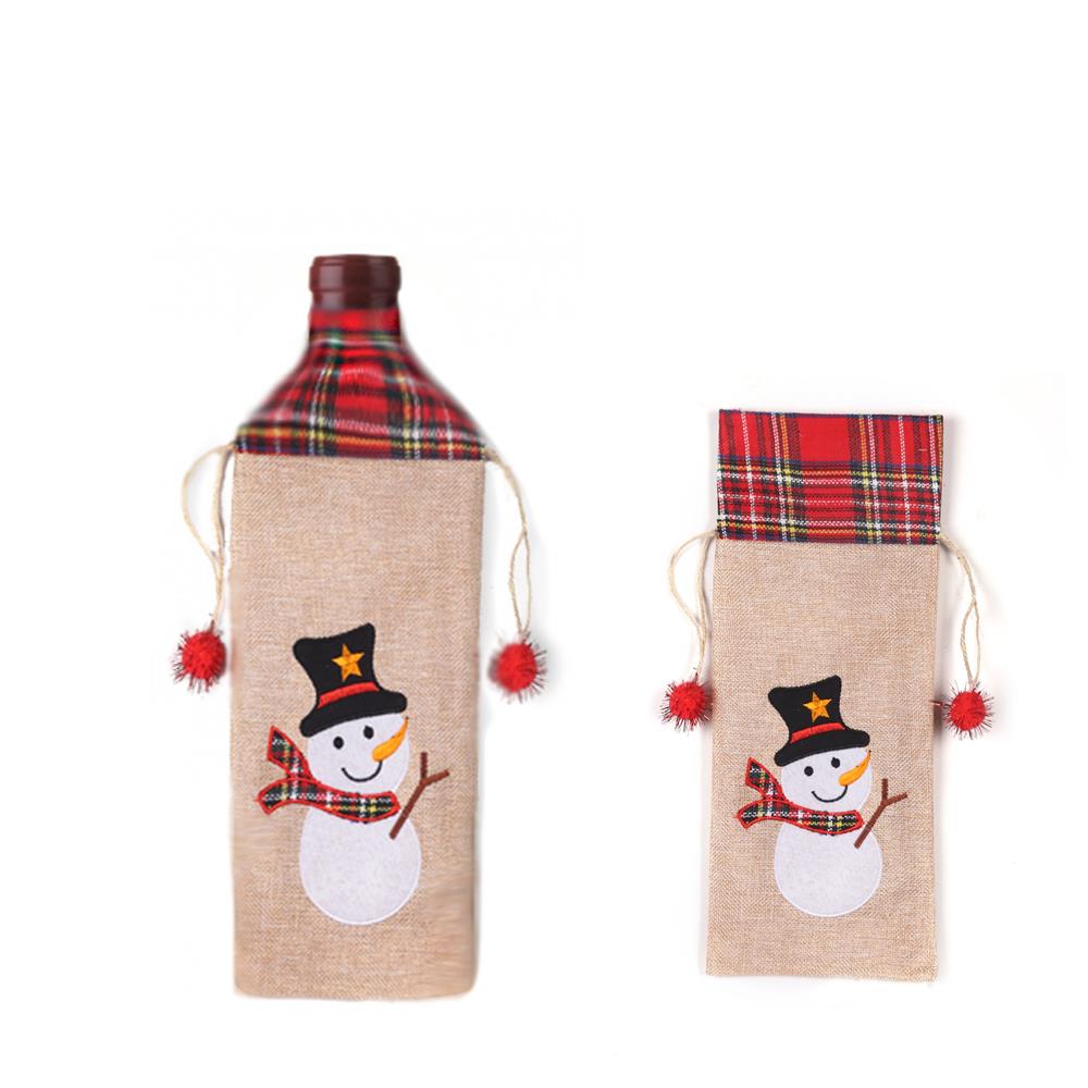 Christmas Snowman Wine Bottle Cover - 15x35cm