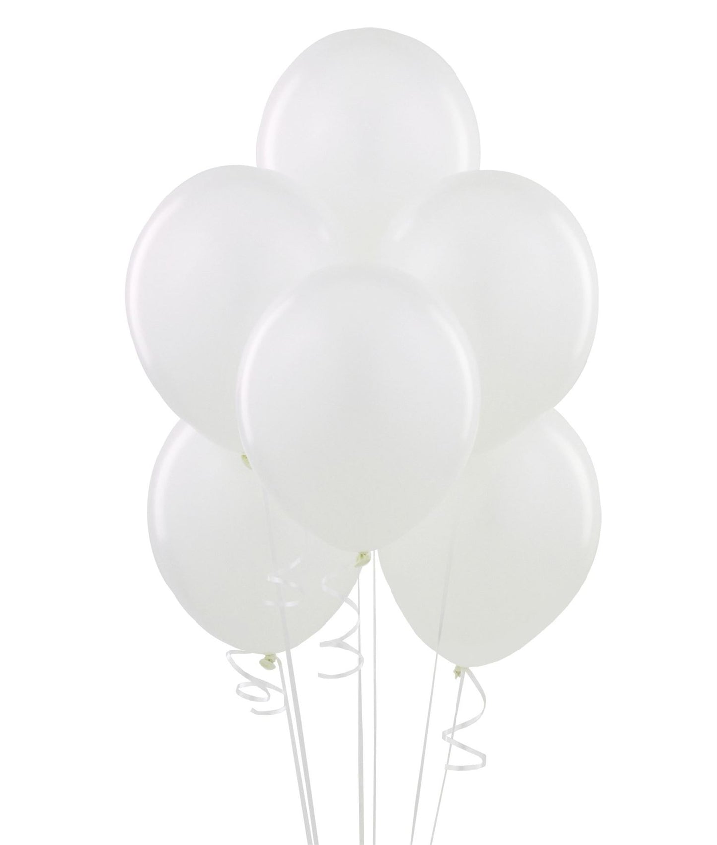 10 Pearl White Latex Balloons - 12"