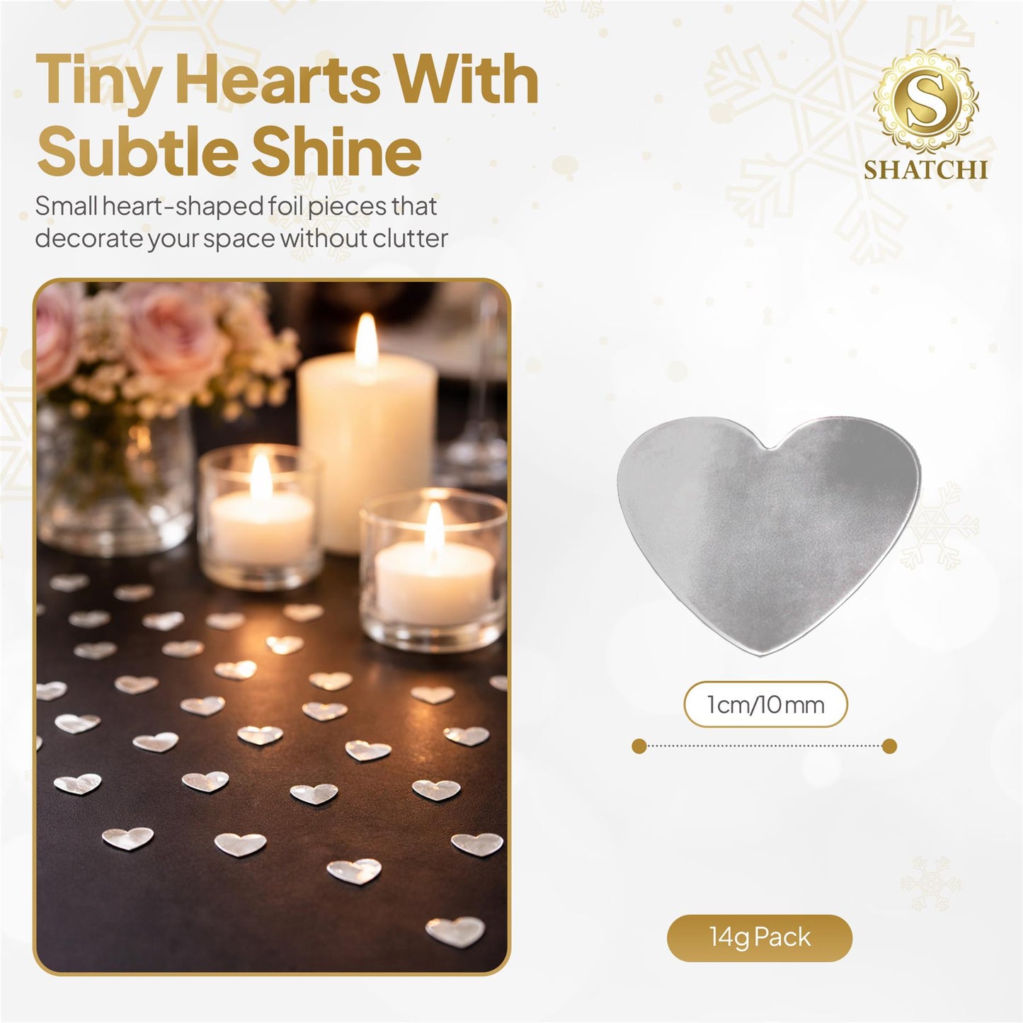 14g Silver Heart Shape Confetti