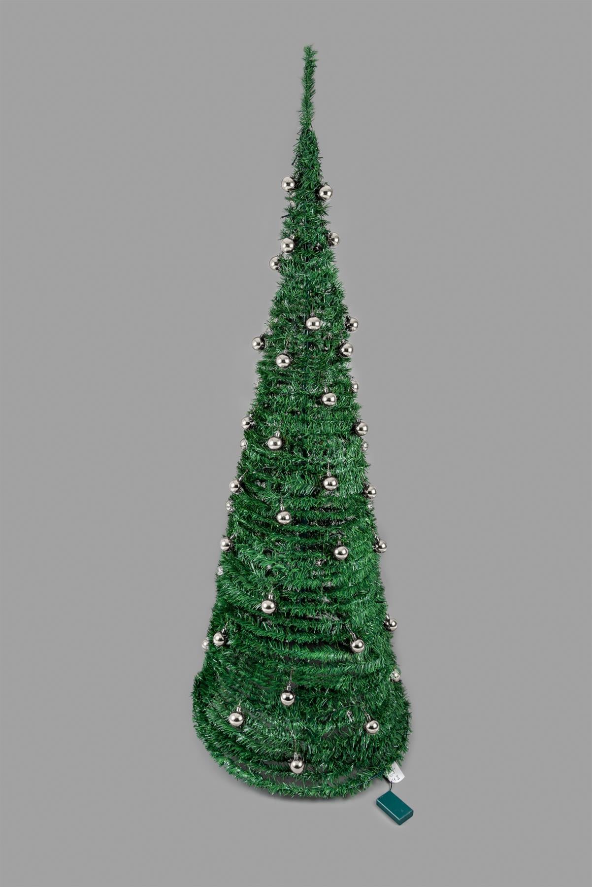 4ft (120cm) B/O Prelit Silver Baubles Decorated Pop Up Tree