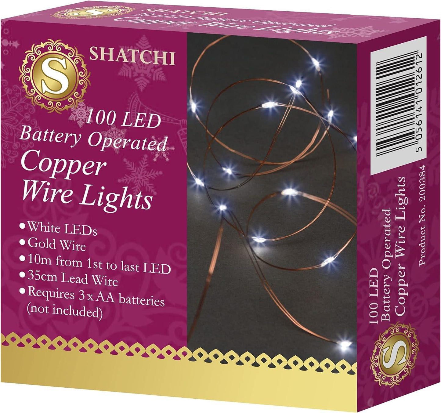 2 Sets of 100 White Micro Rice LED Battery Fairy String Lights 10m