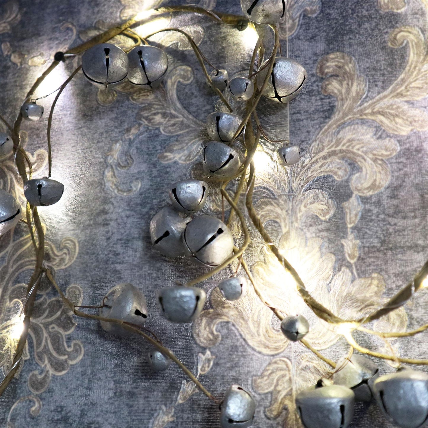 Silver Bells Garland with 20 LEDs, 150cm