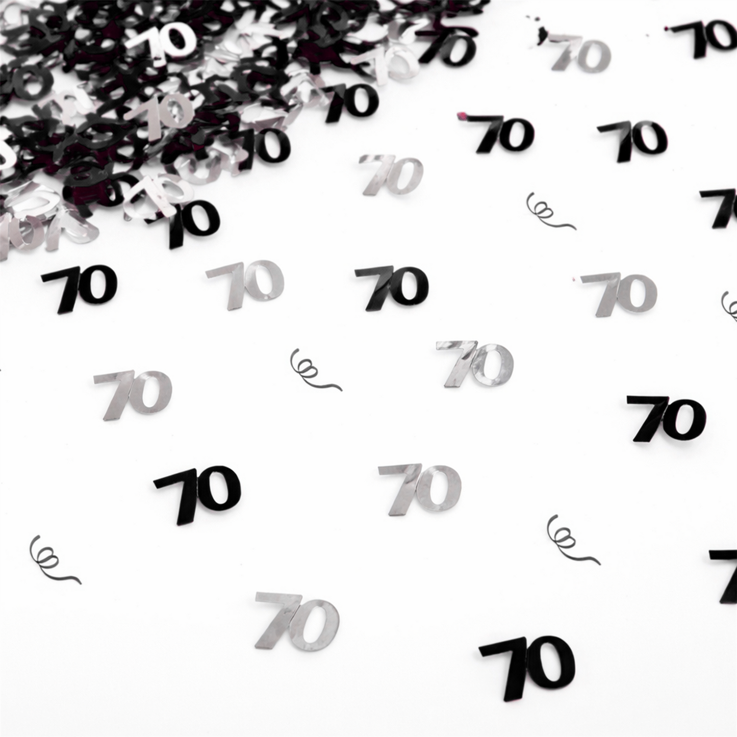 14g 70th Black Happy Birthday Confetti
