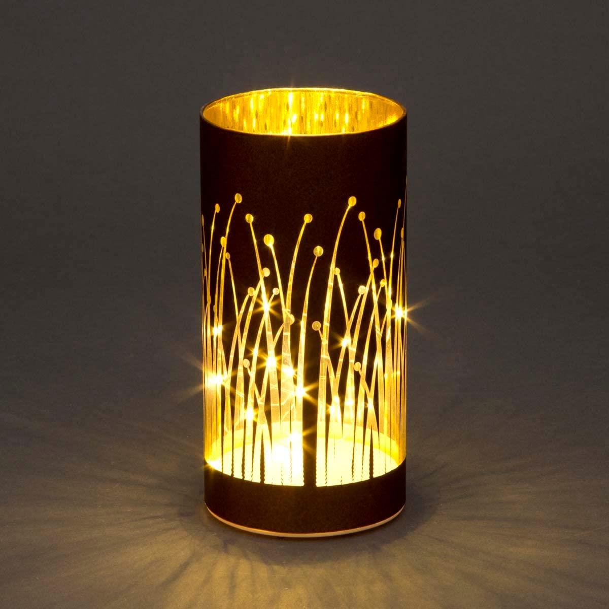 20cm Christmas Decorated Vase Table - Forest Firework Scene Copper