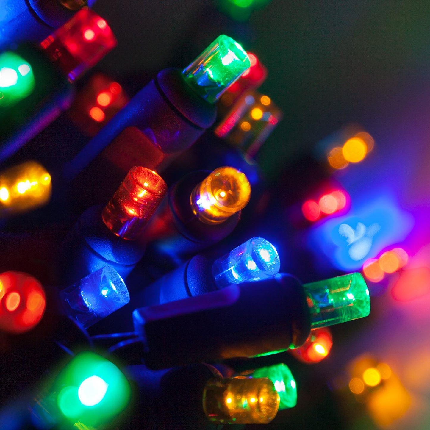 50 LED Multi-Coloured Outdoor String Lights Battery Operated Waterproof with Timer